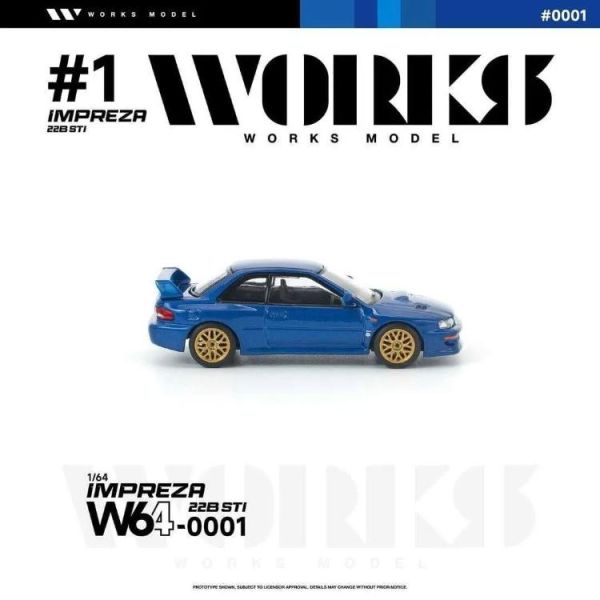 (預購) WORKS Model 1/64 速霸陸 SUBARU IMPREZA 22B STI BLUE W640001 20260524 WORKS Model 1/64 速霸陸 SUBARU IMPREZA 22B STI BLUE W640001