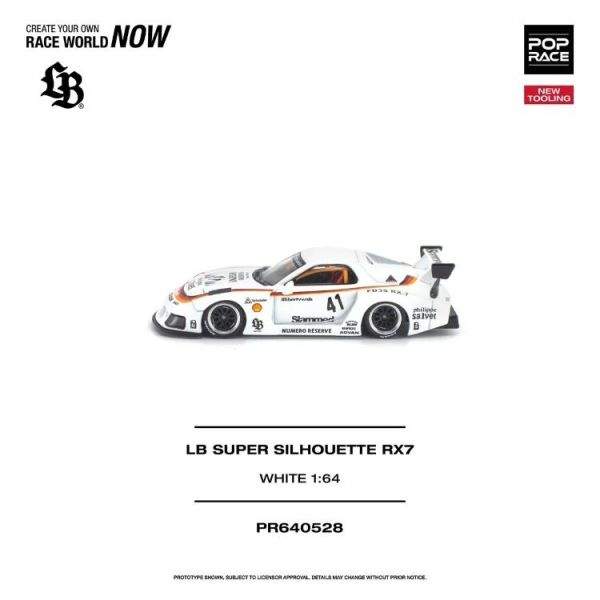 (預購) POP RACE 1/64 馬自達 LB SUPER SILHOUETTE RX7 (FD3S) White PR640528 20260625 POP RACE 1/64 馬自達 LB SUPER SILHOUETTE RX7 (FD3S) White PR640528