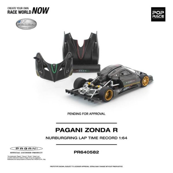 (預購) POP RACE 1/64 帕加尼 PAGANI ZONDA R NURBURGRING LAP TIME RECORD PR640582 20260709 POP RACE 1/64 帕加尼 PAGANI ZONDA R NURBURGRING LAP TIME RECORD PR640582