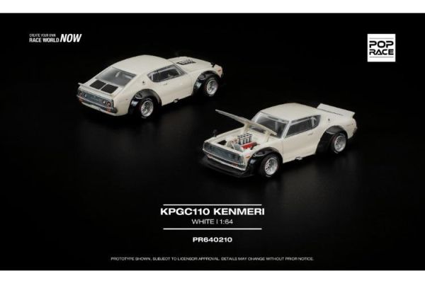 (預購) POP RACE 1/64 日產 KPGC110 KENMERI WHITE PR640210 20260319 POP RACE 1/64 日產 KPGC110 KENMERI WHITE PR640210