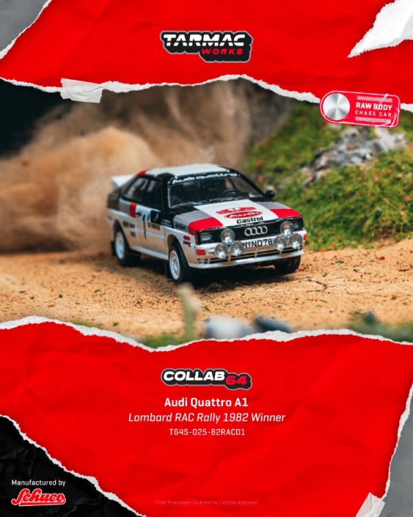 (預購) TARMAC WORKS 1/64 奧迪 Audi Quattro A1 Lombard RAC Rally 1982 #1 Winner T64S-025-82RAC01 20260125 TARMAC WORKS 1/64 奧迪 Audi Quattro A1 Lombard RAC Rally 1982 #1 Winner T64S-025-82RAC01