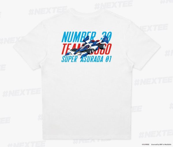 NEXTEE 閃電霹靂車 CyberFormula 超級阿斯拉01 短袖T恤 黑色＆白色 分別販售 NEXTEE 閃電霹靂車 CyberFormula 超級阿斯拉01 短袖T恤 黑色＆白色 分別販售