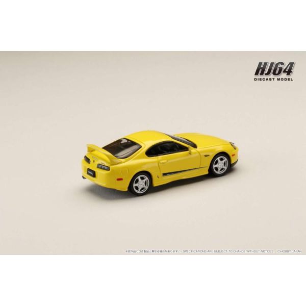 Hobby JAPAN 1/64 豐田 Toyota SUPRA RZ JZA80 超亮黃色 原廠選配改裝版 含磁吸式活動前下擾流板 Hobby JAPAN 1/64 豐田 Toyota SUPRA RZ JZA80 超亮黃色 原廠選配改裝版 含磁吸式活動前下擾流板