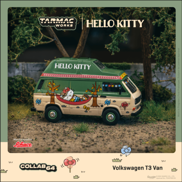 TARMAC WORKS 1/64 福斯 Volkswagen T3 Van Hello Kitty 露營車 T64S-001-HK TARMAC WORKS 1/64 福斯 Volkswagen T3 Van Hello Kitty 露營車 T64S-001-HK