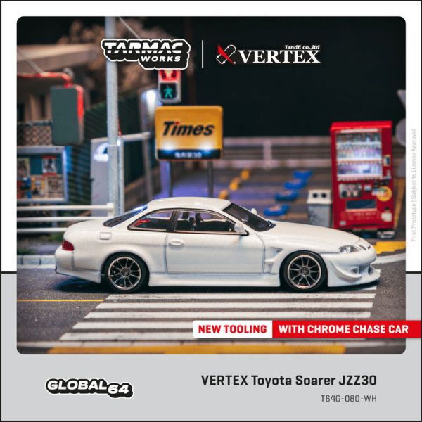 (預購) TARMAC WORKS 1/64 豐田 VERTEX Toyota Soarer JZZ30 White T64G-080-WH (預購) TARMAC WORKS 1/64 豐田 VERTEX Toyota Soarer JZZ30 White T64G-080-WH