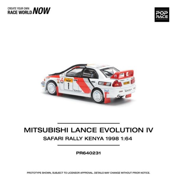 POP RACE 1/64 三菱 MITSUBISHI LANCER EVOLUTION IV SAFARI RALLY KENYA 1998 PR640231 POP RACE 1/64 三菱 MITSUBISHI LANCER EVOLUTION IV SAFARI RALLY KENYA 1998 PR640231