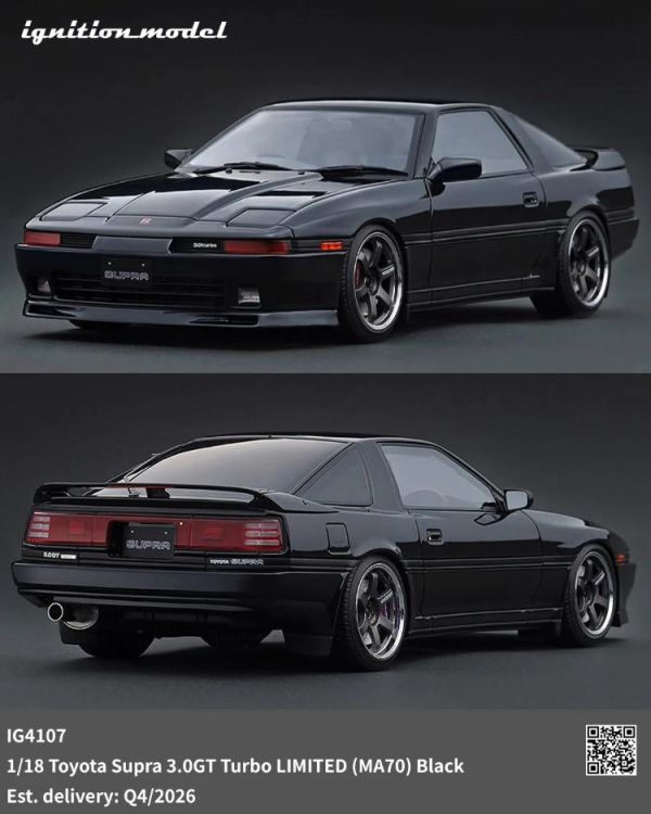 (預購) ignition model 1/18 豐田 Toyota Supra 3.0GT Turbo LIMITED (MA70) Black IG4107 20260305 ignition model 1/18 豐田 Toyota Supra 3.0GT Turbo LIMITED (MA70) Black IG4107