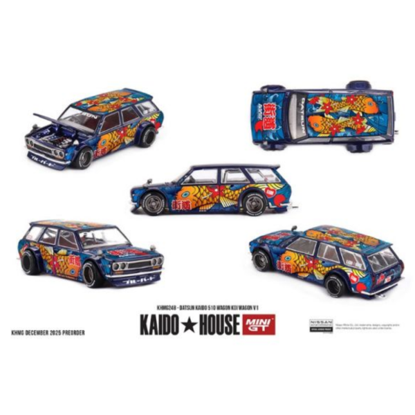 (預購) KAIDO HOUSE x MINIGT 1/64 達特桑 Datsun KAIDO 510 Wagon  Koi Wagon V1 KHMG248 20251218 KAIDO HOUSE x MINIGT 1/64 達特桑 Datsun KAIDO 510 Wagon  Koi Wagon V1 KHMG248
