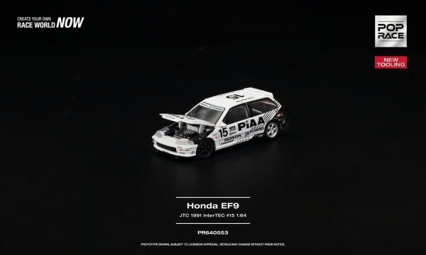 (預購) POP RACE 1/64 本田 HONDA CIVIC (EF9) #15 JTC 1991 InterTEC PR640553 20260906 POP RACE 1/64 本田 HONDA CIVIC (EF9) #15 JTC 1991 InterTEC PR640553