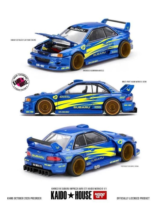 (預購) KAIDO HOUSE x MINIGT 速霸陸 Subaru Impreza WRX STI KAIDO WORKS V1 KHMG318 20261018 KAIDO HOUSE x MINIGT 速霸陸 Subaru Impreza WRX STI KAIDO WORKS V1 KHMG318
