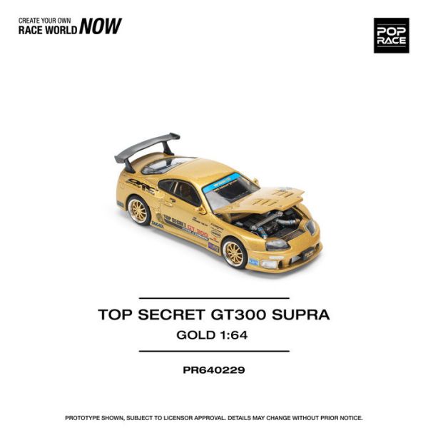 POP RACE 1/64 豐田 Toyota TOP SECRET GT300 SUPRA GOLD PR640229 POP RACE 1/64 豐田 Toyota TOP SECRET GT300 SUPRA GOLD PR640229