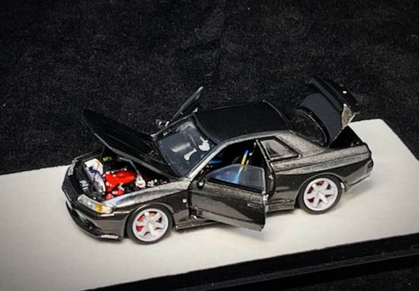 PGM 1/64 日產 Nissan GT-R R32 Metallic Grey 全合金可開 PGM-641101 標準版 PGM 1/64 日產 Nissan GT-R R32 Metallic Grey 全合金可開 PGM-641101 標準版
