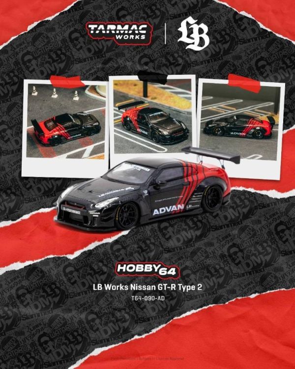 (預購) TARMAC WORKS 1/64 日產 LB Works Nissan GT-R Type 2 Advan T64-090-AD 20260310 TARMAC WORKS 1/64 日產 LB Works Nissan GT-R Type 2 Advan T64-090-AD