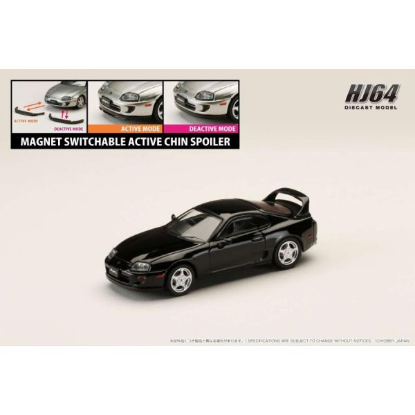 Hobby JAPAN 1/64 豐田 Toyota SUPRA RZ JZA80 黑色 含磁吸式活動前下擾流板 Hobby JAPAN 1/64 豐田 Toyota SUPRA RZ JZA80 黑色 含磁吸式活動前下擾流板