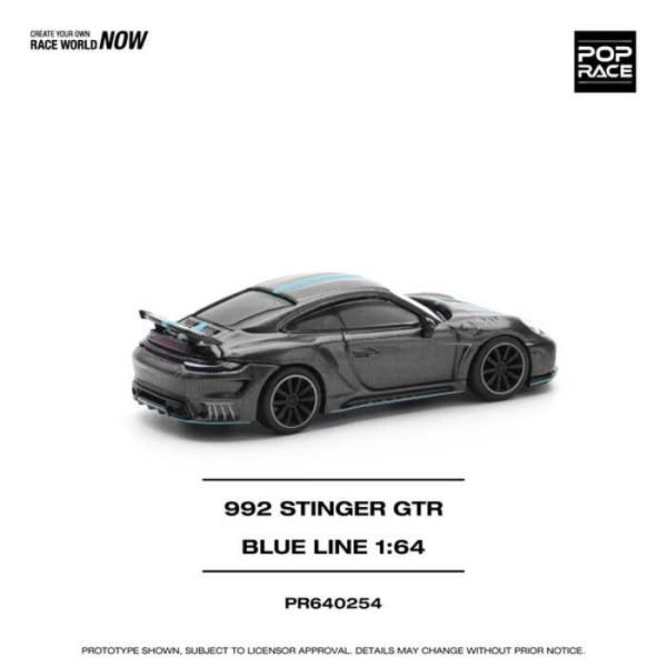 POP RACE 1/64 保時捷 PORSCHE 992 STINGER GTR CARBON EDITION BLUE LINE PR640254 POP RACE 1/64 保時捷 PORSCHE 992 STINGER GTR CARBON EDITION BLUE LINE PR640254