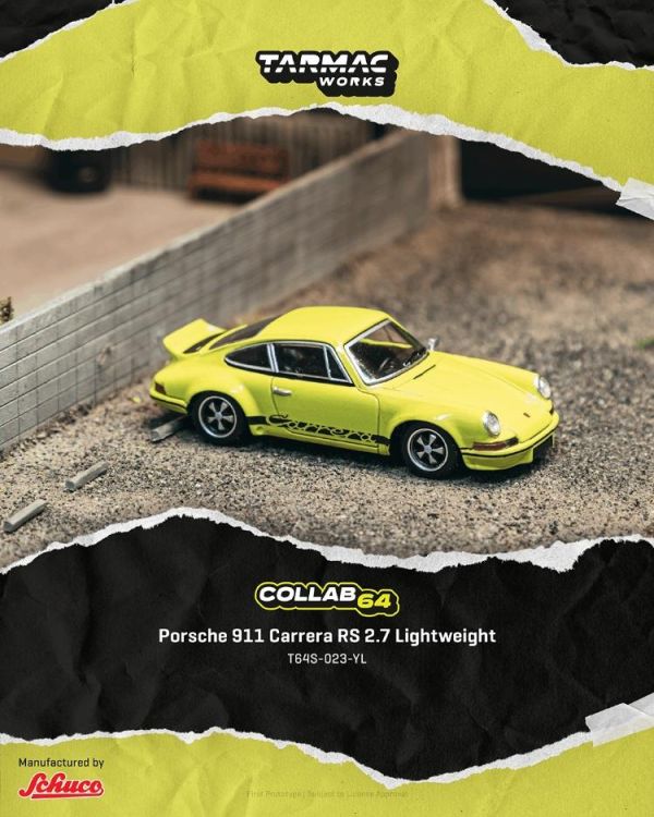 (預購) TARMAC WORKS 1/64 保時捷 Porsche 911 Carrera RS 2.7 Lightweight Yellow T64S-023-YL 20260323 TARMAC WORKS 1/64 保時捷 Porsche 911 Carrera RS 2.7 Lightweight Yellow T64S-023-YL