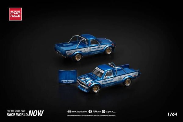 POP RACE 1/64 日產 Datsun PANDEM DATSUN 620 BLUE NEW TOOLING PR640217 POP RACE 1/64 日產 Datsun PANDEM DATSUN 620 BLUE NEW TOOLING PR640217