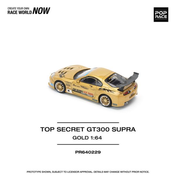 POP RACE 1/64 豐田 Toyota TOP SECRET GT300 SUPRA GOLD PR640229 POP RACE 1/64 豐田 Toyota TOP SECRET GT300 SUPRA GOLD PR640229
