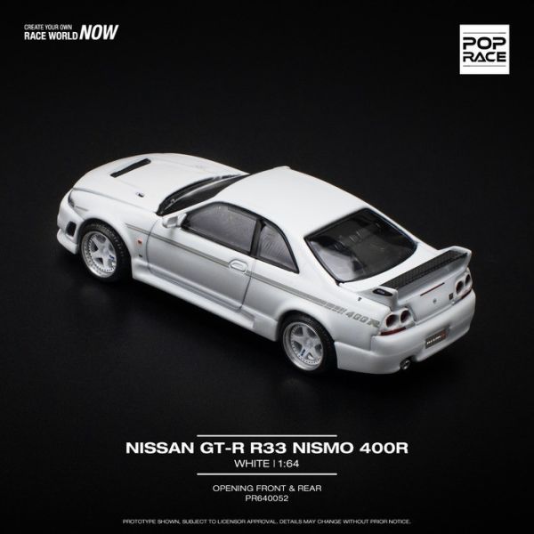 POP RACE 1/64 日產 NISSAN GT-R R33 NISMO 400R 白色 PR640052 POP RACE 1/64 日產 NISSAN GT-R R33 NISMO 400R 白色 PR640052