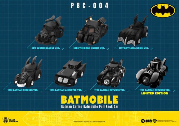 (預購) Beast Kingdom 盒玩 PBC-004 蝙蝠俠系列 蝙蝠車迴力車 全6+1隱藏款 一中盒6入販售 (預購) Beast Kingdom 盒玩 PBC-004 蝙蝠俠系列 蝙蝠車迴力車 全6+1隱藏款 一中盒6入販售