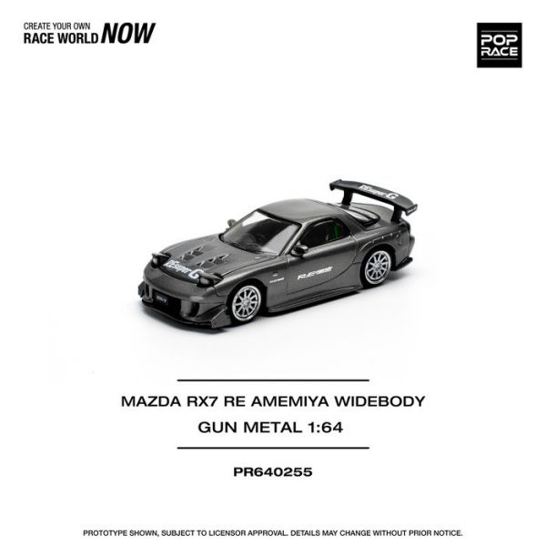 POP RACE 1/64 馬自達 MAZDA RX7 RE-AMEMIYA GUN METAL PR640255 POP RACE 1/64 馬自達 MAZDA RX7 RE-AMEMIYA GUN METAL PR640255
