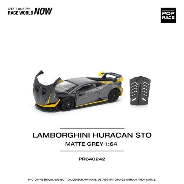 POP RACE 1/64 藍寶堅尼 LAMBORGHINI HURACAN STO MATTE GREY PR640242 POP RACE 1/64 藍寶堅尼 LAMBORGHINI HURACAN STO MATTE GREY PR640242