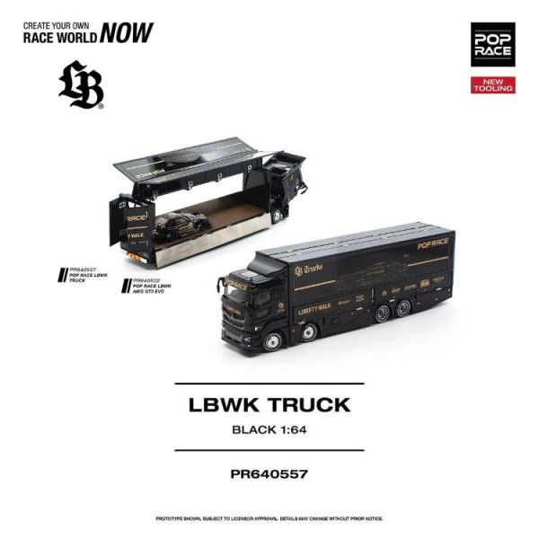 (預購) POP RACE 1/64 LBWK TRUCK - BLACK PR640557 20260729 POP RACE 1/64 LBWK TRUCK - BLACK PR640557