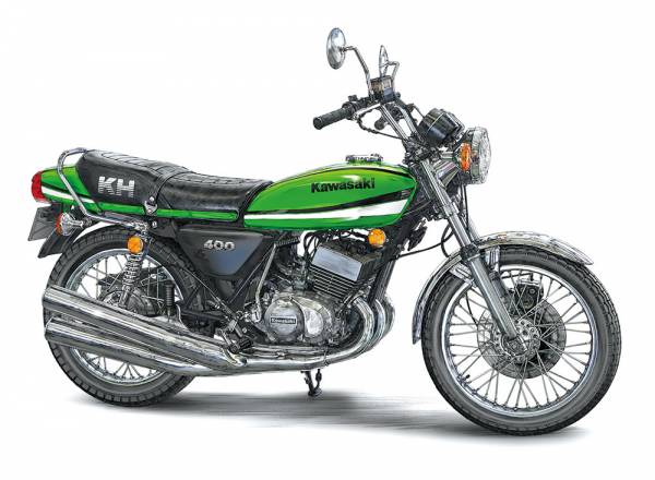 Hasegawa 1/12 kawasaki 川崎 / KH400-A7 機車 摩托車 組裝模型 Hasegawa,1/12,kawasaki,川崎,KH400-A7 機車,組裝模型 