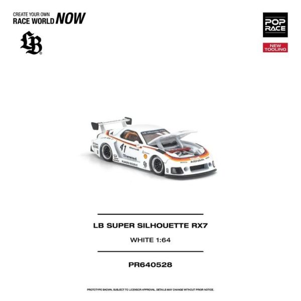 (預購) POP RACE 1/64 馬自達 LB SUPER SILHOUETTE RX7 (FD3S) White PR640528 20260625 POP RACE 1/64 馬自達 LB SUPER SILHOUETTE RX7 (FD3S) White PR640528
