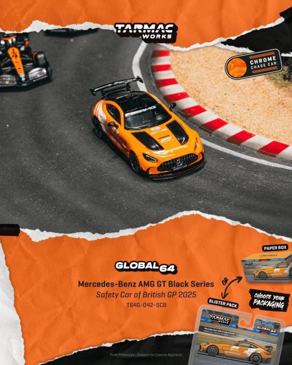 (預購) [一般版] [吊卡版] TARMAC WORKS 1/64 賓士 GLOBAL64 Mercedes-Benz AMG GT Black Series Safety Car of British GP 2025 分別販售 20261018 [一般版] [吊卡版] TARMAC WORKS 1/64 賓士 GLOBAL64 Mercedes-Benz AMG GT Black Series Safety Car of British GP 2025 分別販售