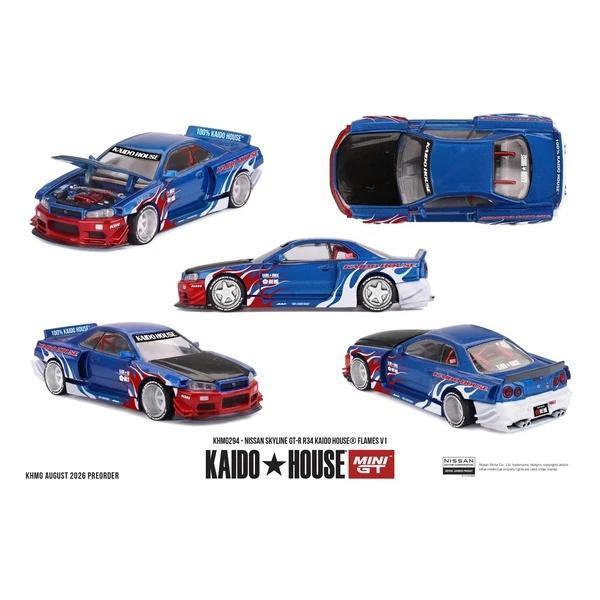 (預購) KAIDO HOUSE 1/64 日產 Nissan Skyline GT-R R34 Kaido House Flames V1 KHMG294 20260820 KAIDO HOUSE 1/64 日產 Nissan Skyline GT-R R34 Kaido House Flames V1 KHMG294