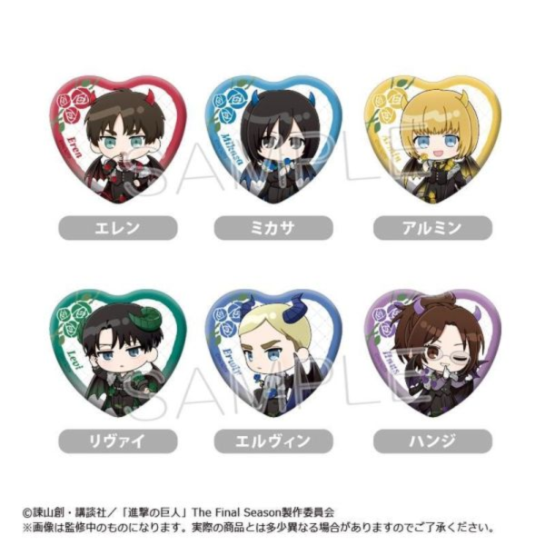 (預購) Tapioca 盲盒 進擊的巨人 DEVIL ver. Q版心形徽章 全6種 一中盒6入販售 20260917 Tapioca 盲盒 進擊的巨人 DEVIL ver. Q版心形徽章 全6種 一中盒6入販售