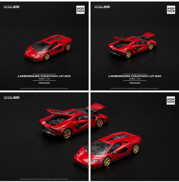 POP RACE 1/64 藍寶堅尼 LAMBORGHINI COUNTACH LPI-800 - ROSSO PR640259 POP RACE 1/64 藍寶堅尼 LAMBORGHINI COUNTACH LPI-800 - ROSSO PR640259