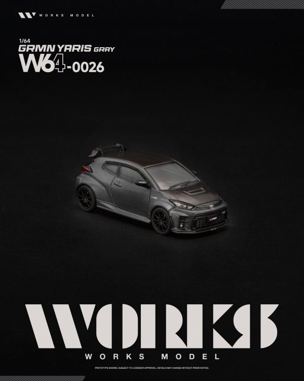 (預購) WORKS MODEL 1/64 豐田 TOYOTA GRMN YARIS GRAY W640026 20260830 WORKS MODEL 1/64 豐田 TOYOTA GRMN YARIS GRAY W640026