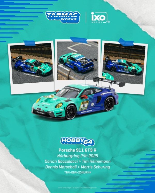 (預購) TARMAC WORKS 1/64 保時捷 HOBBY64 Porsche 911 GT3 R Nürburgring 24h 2025 20261108 TARMAC WORKS 1/64 保時捷 HOBBY64 Porsche 911 GT3 R Nürburgring 24h 2025