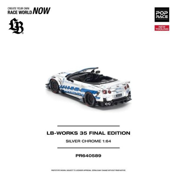 (預購) POP RACE 1/64 LB-WORKS 35GT-R FINAL EDITION SILVER CHROME PR640589 20260813 POP RACE 1/64 LB-WORKS 35GT-R FINAL EDITION SILVER CHROME PR640589