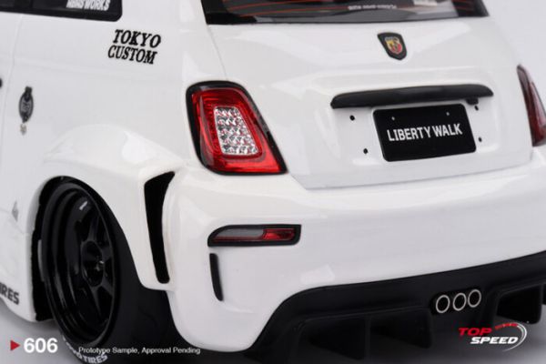 TOPSPEED 1/18 LB-WORKS x Abas Works Abarth 595 Gara White TS0606 TOPSPEED 1/18 LB-WORKS x Abas Works Abarth 595 Gara White TS0606