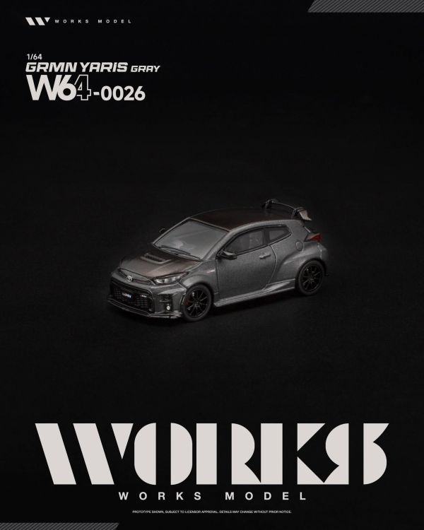 (預購) WORKS MODEL 1/64 豐田 TOYOTA GRMN YARIS GRAY W640026 20260830 WORKS MODEL 1/64 豐田 TOYOTA GRMN YARIS GRAY W640026
