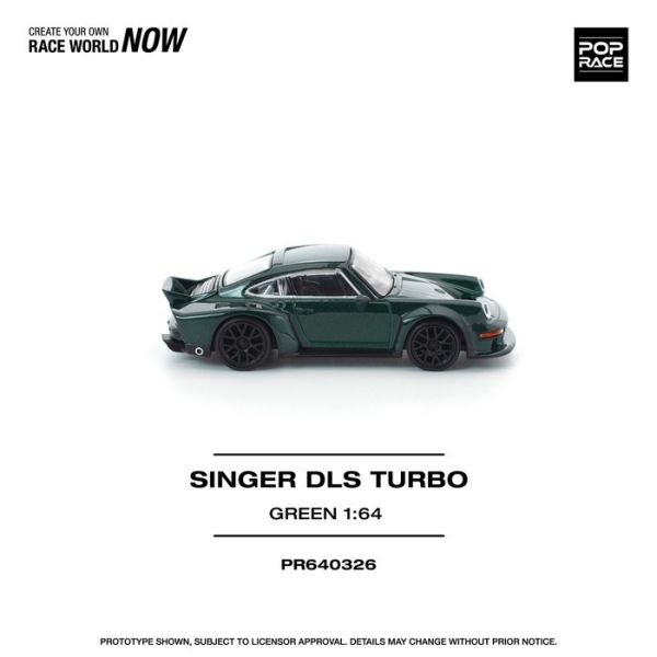 POP RACE 1/64 保時捷 Porsche SINGER DLS TURBO (ROAD) - GREEN PR640326 POP RACE 1/64 保時捷 Porsche SINGER DLS TURBO (ROAD) - GREEN PR640326