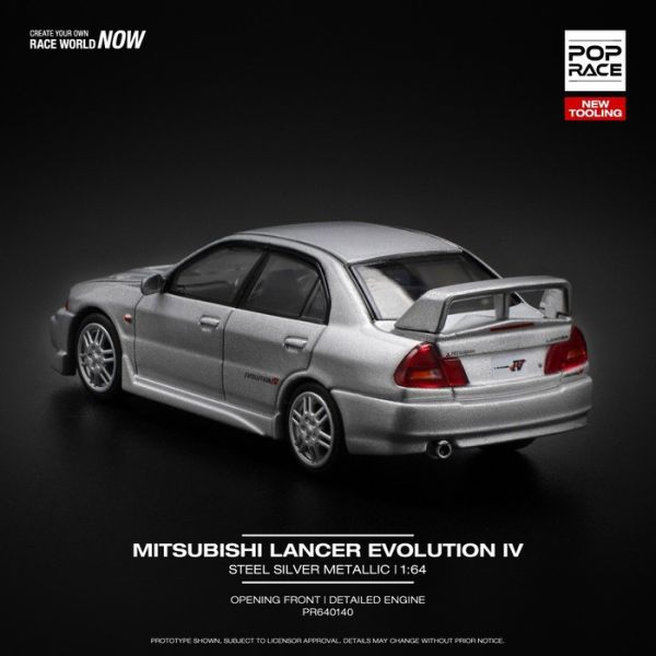POP RACE 1/64 三菱 MITSUBISHI LANCER EVOLUTION IV EVO4代 鋼鐵銀 PR640140 POP RACE 1/64 三菱 MITSUBISHI LANCER EVOLUTION IV EVO4代 鋼鐵銀 PR640140