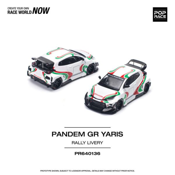 POP RACE 1/64 豐田 TOYOTA PANDEM GR YARIS 拉力塗裝 PR640136 POP RACE 1/64 豐田 TOYOTA PANDEM GR YARIS 拉力塗裝 PR640136
