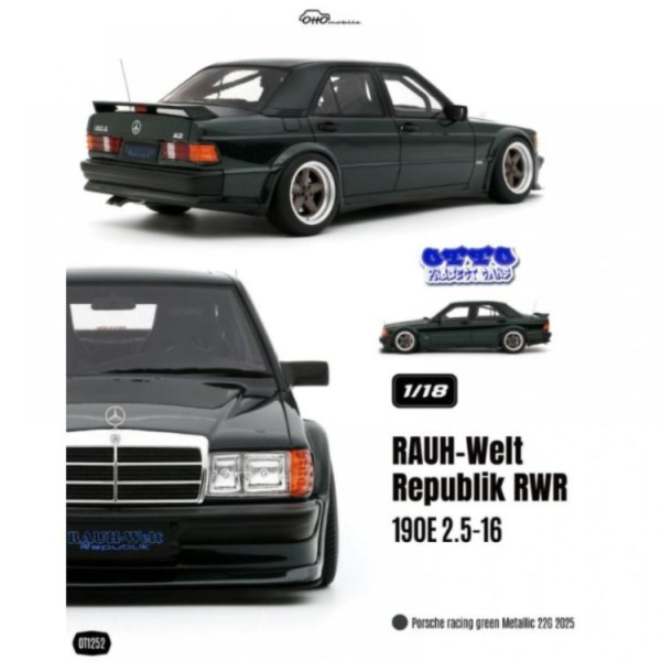 (預購) OTTO 1/18 RAUH-WELT REPUBLIK RWR 190E 2.5-16 PORSCHE RACING GREEN METALLIC 22G 2025 OT1252 20260524 OTTO 1/18 RAUH-WELT REPUBLIK RWR 190E 2.5-16 PORSCHE RACING GREEN METALLIC 22G 2025 OT1252