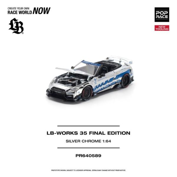 (預購) POP RACE 1/64 LB-WORKS 35GT-R FINAL EDITION SILVER CHROME PR640589 20260813 POP RACE 1/64 LB-WORKS 35GT-R FINAL EDITION SILVER CHROME PR640589