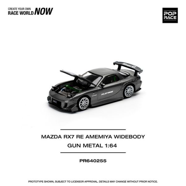 POP RACE 1/64 馬自達 MAZDA RX7 RE-AMEMIYA GUN METAL PR640255 POP RACE 1/64 馬自達 MAZDA RX7 RE-AMEMIYA GUN METAL PR640255