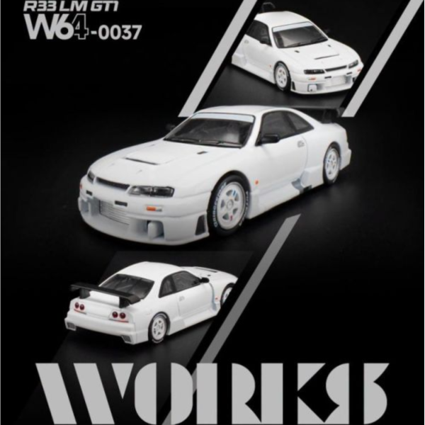 (預購) WORKS MODEL 1/64 R33 LM 1995 GT1 WHITE W640037 20260708 WORKS MODEL 1/64 R33 LM 1995 GT1 WHITE W640037