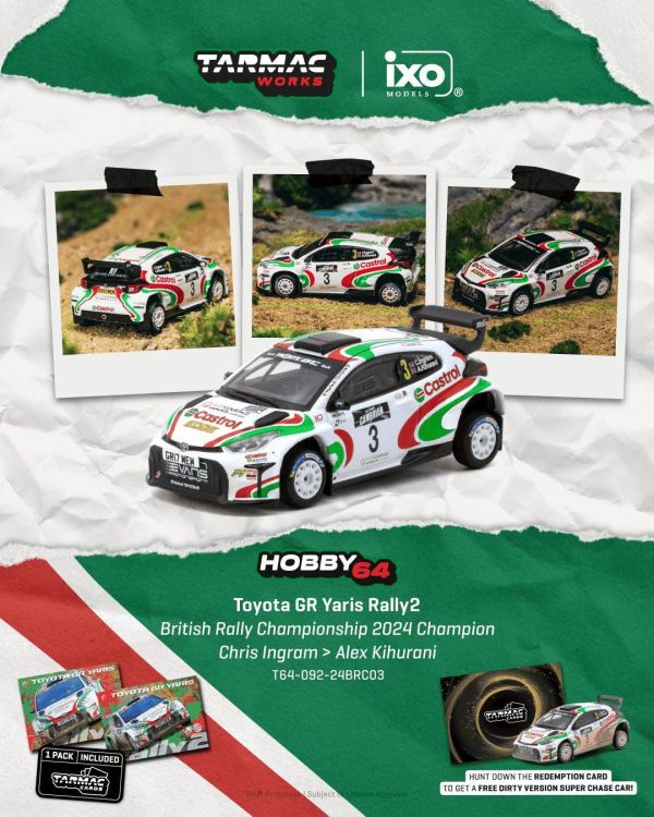 (預購) TARMAC WORKS 1/64 豐田 HOBBY64 Toyota GR Yaris Rally2 British Rally Championship 2024 Champion T64-092-24BRC03 20260921 TARMAC WORKS 1/64 豐田 HOBBY64 Toyota GR Yaris Rally2 British Rally Championship 2024 Champion T64-092-24BRC03
