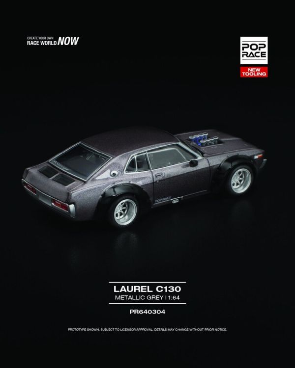(預購) POP RACE 1/64 日產 Nissan LAUREL C130 METALLIC GREY (預購) POP RACE 1/64 日產 Nissan LAUREL C130 METALLIC GREY