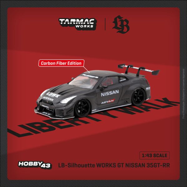 TARMAC WORKS 1/43 日產 NISSAN LB-Silhouette WORKS GT-R R35 全碳纖維移印質感黑 T43-022-CBN TARMAC WORKS 1/43 日產 NISSAN LB-Silhouette WORKS GT-R R35 全碳纖維移印質感黑 T43-022-CBN