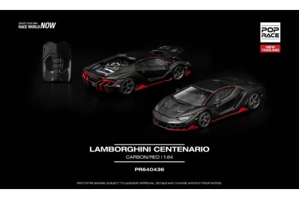 (預購) POP RACE 1/64 藍寶堅尼 LAMBORGHINI CENTENARIO CARBON RED PR640436 20251121 POP RACE 1/64 藍寶堅尼 LAMBORGHINI CENTENARIO CARBON RED PR640436