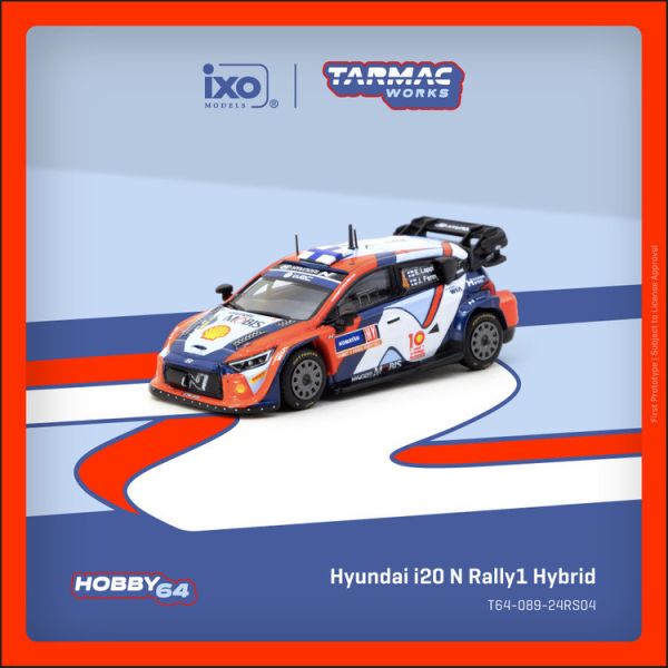 (預購) TARMAC WORKS 1/64 現代汽車 Hyundai i20 N Rally1 Hybrid Rally Sweden 2024 Winner T64-089-24RS04 (預購) TARMAC WORKS 1/64 現代汽車 Hyundai i20 N Rally1 Hybrid Rally Sweden 2024 Winner T64-089-24RS04